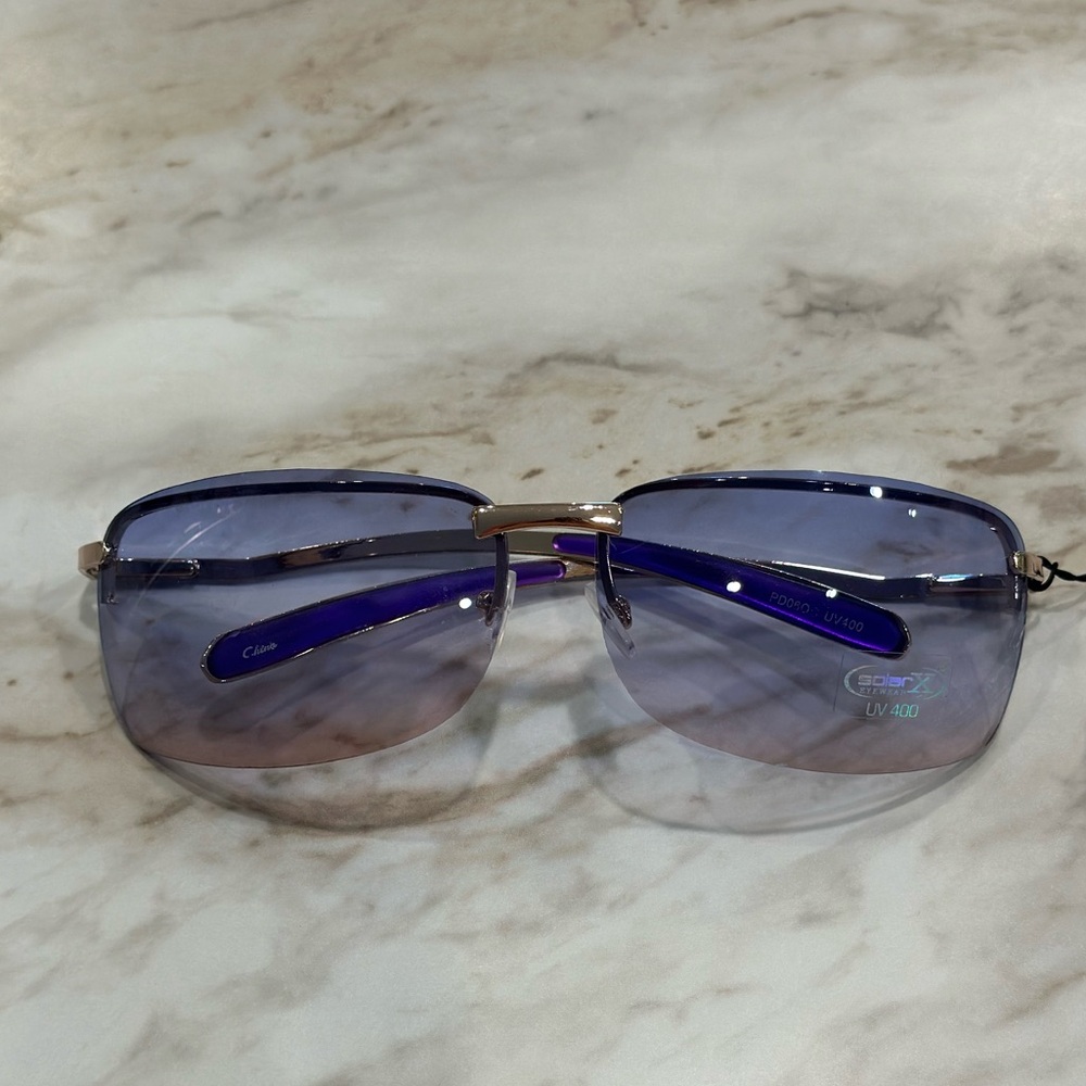 Purple lens fashion Sunglasses for women men unisex new metal frame SOLARX